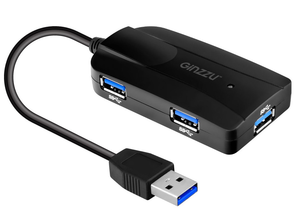 

Карт-ридер Ginzzu EXT GR-317UB USB 3.0 - HUB 3xUSB 3.0/microSD/SD Black 11811, GR-317UB