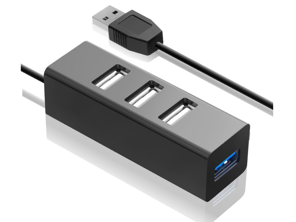 Хаб USB Ginzzu GR-339UB USB - USB 3.0/3xUSB 2.0 4 ports Black 13469