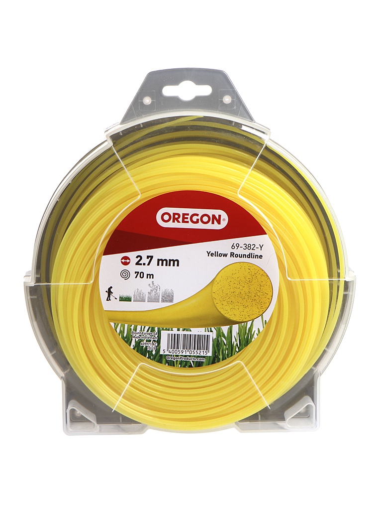 фото Леска для триммера oregon yellow roundline 2.7mm x 70m 69-382-y