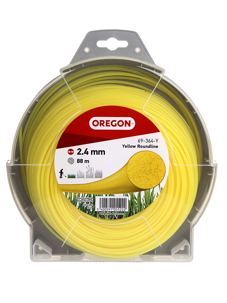 фото Леска для триммера oregon yellow roundline 2.4mm x 90m 69-364-y