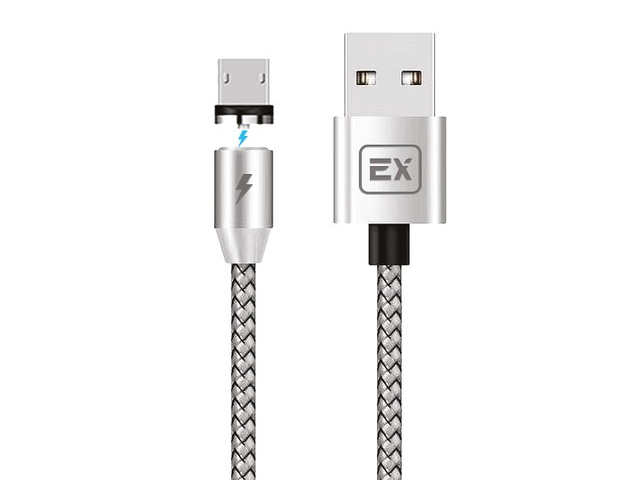 фото Аксессуар exployd classic magnetic usb - microusb 2m silver ex-k-950