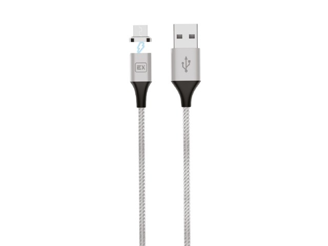 фото Аксессуар exployd magnetic usb - microusb 1m silver ex-k-558