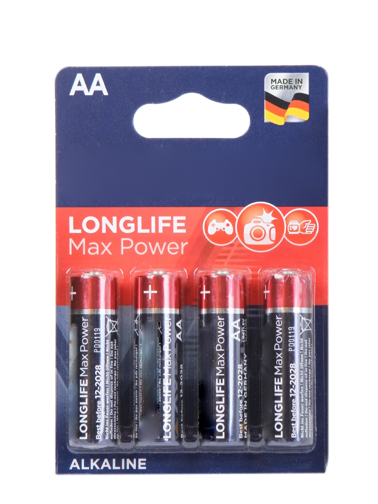 Батарейка AA - Varta Longlife Max Power 4706 LR6 (4 штуки) VR LR6/4BL MAX PW