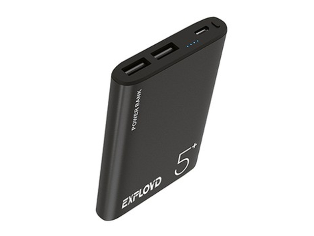 

Внешний аккумулятор Exployd Power Bank Classic Aluminum 5000mAh Black EX-PB-898, EX-PB-898