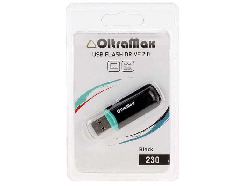 USB Flash Drive 64Gb - OltraMax 230 OM-64GB-230-Black usb flash drive 64gb oltramax 330 om 64gb 330 red