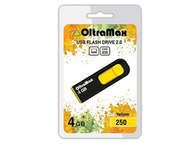 

USB Flash Drive 4Gb - OltraMax 250 OM-4GB-250-Yellow, OM-4GB-250-Yellow