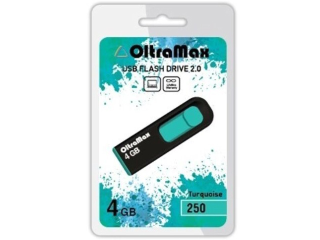 

USB Flash Drive 4Gb - OltraMax 250 OM-4GB-250-Turquoise, OM-4GB-250-Turquoise