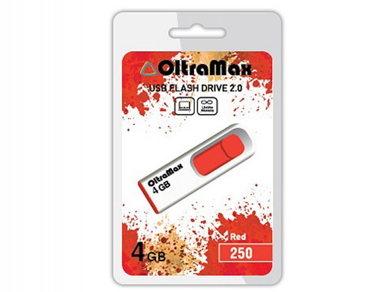 

USB Flash Drive 4Gb - OltraMax 250 OM-4GB-250-Red, OM-4GB-250-Red