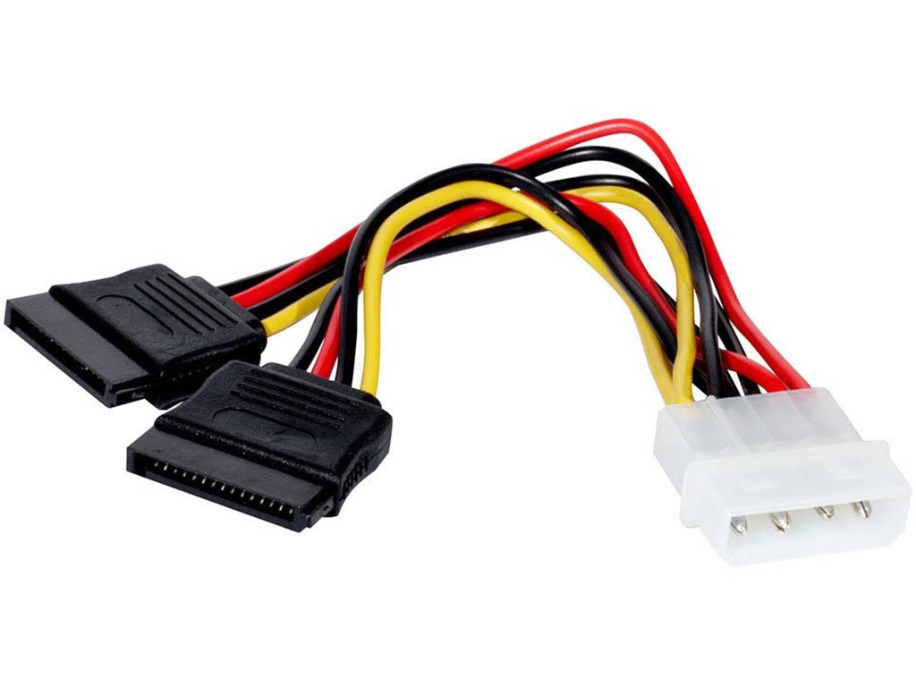 Аксессуар ATcom Molex to 2xSata 0.20m AT8605 аксессуар кабель atcom 6 pin 2x molex at6185