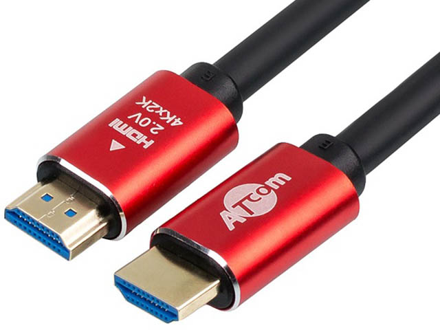 аксессуар atcom hdmi m 2xhdmi f at0901 Аксессуар ATcom HDMI - HDMI Ver 2.0 20m Red-Gold AT5946