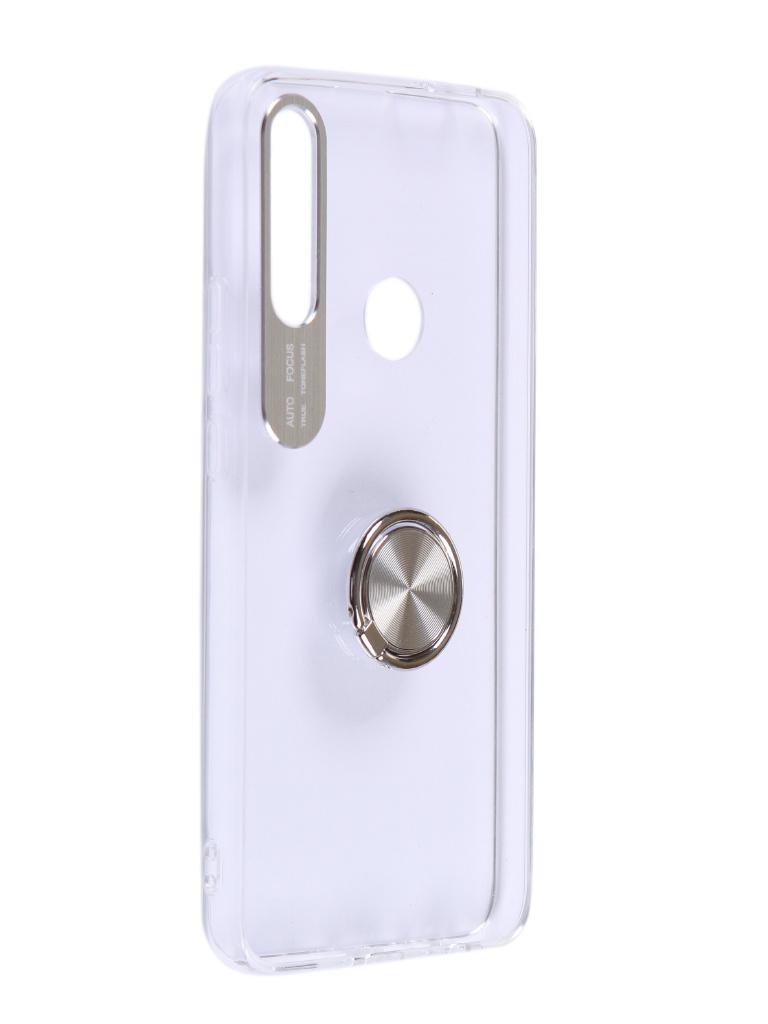 фото Чехол df для huawei p smart z/honor 9x plastic + silicone с кольцом-держателем transparent-silver hwtring-04 df-group