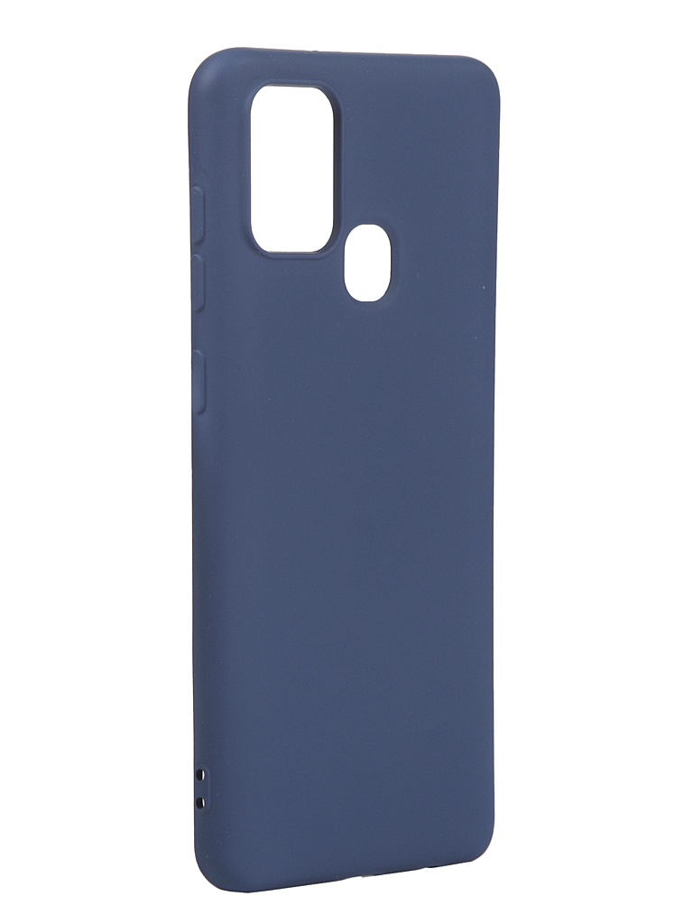 Чехол с микрофиброй DF для Samsung Galaxy A21s Silicone Blue sOriginal-14 смартфон samsung galaxy a21s 3 32gb blue sm a217fzbnser