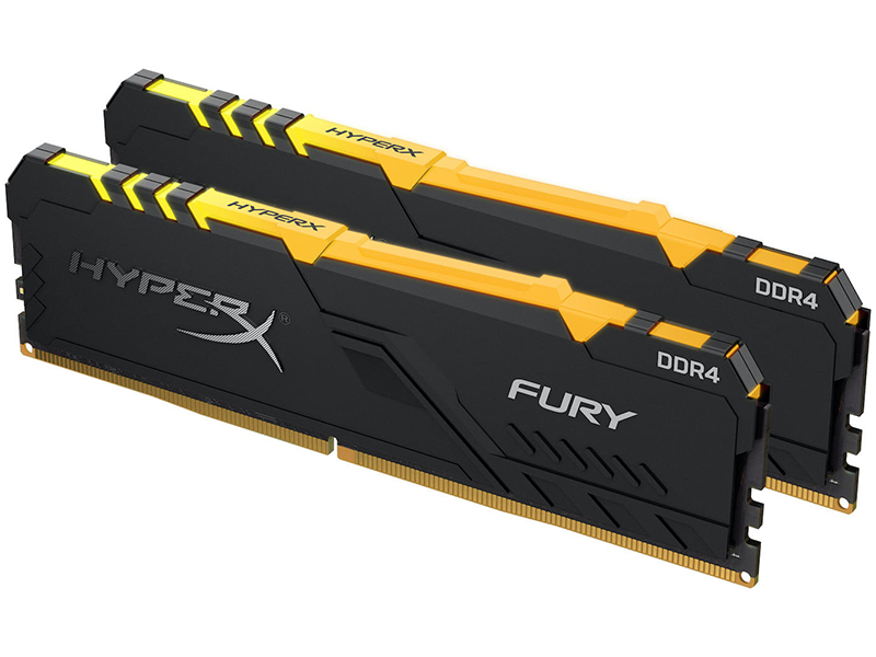 фото Модуль памяти hyperx fury rgb ddr4 dimm 3733mhz pc-29800 cl19 - 32gb kit (2x16gb) hx437c19fb3ak2/32