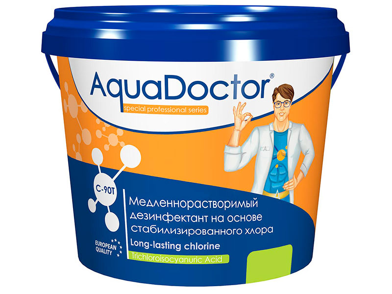 Медленнорастворимый хлор AquaDoctor 1kg AQ15971 бытовая химия bayrol медленнорастворимый хлор для непрерывной дезинфекции воды chlorilong 200 5 кг