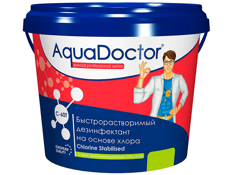 Быстрорастворимый хлор AquaDoctor 5kg в таблетках AQ2508 быстрорастворимый хлор aquadoctor 1kg в таблетках aq17509