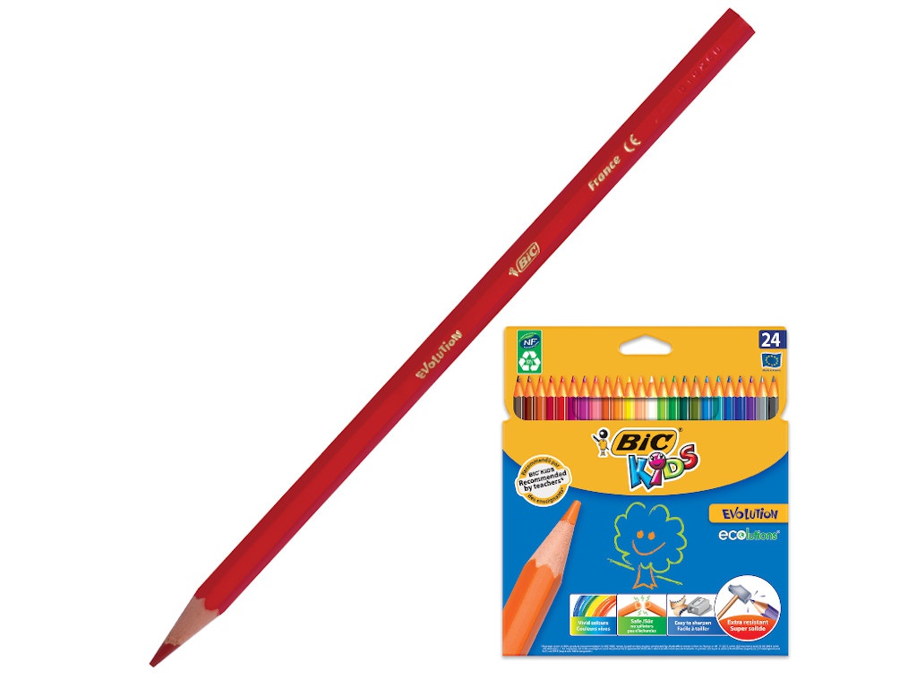 

Карандаши цветные Bic Kids Ecolutions Evolution 24 цвета 937515, 937515
