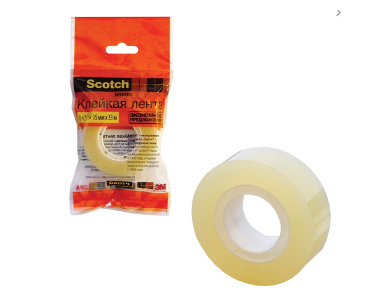 

Клейкая лента 3M Scotch 15mm x 33m 500-1533, 500-1533