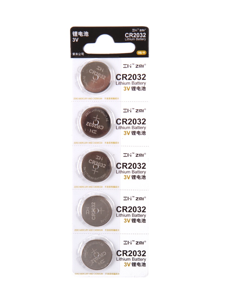 Батарейка CR2032 - Xiaomi ZMI Button Batteries (5 штук) батарейка cr2032 xiaomi zmi button batteries 5 штук