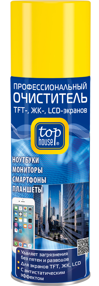 

Профессиональный очиститель Top House 200ml для TFT / ЖК / LCD экранов 392333, 392333