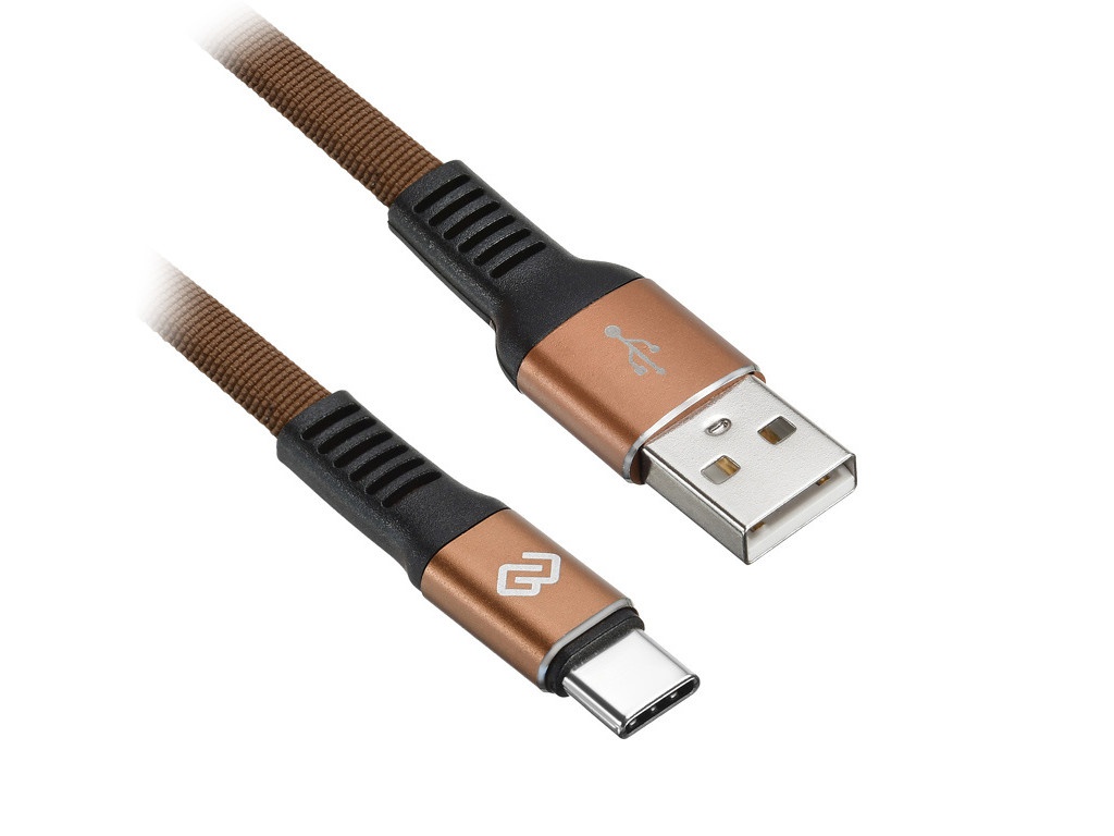 фото Аксессуар digma usb-a - type-c 3.0m brown 1080458