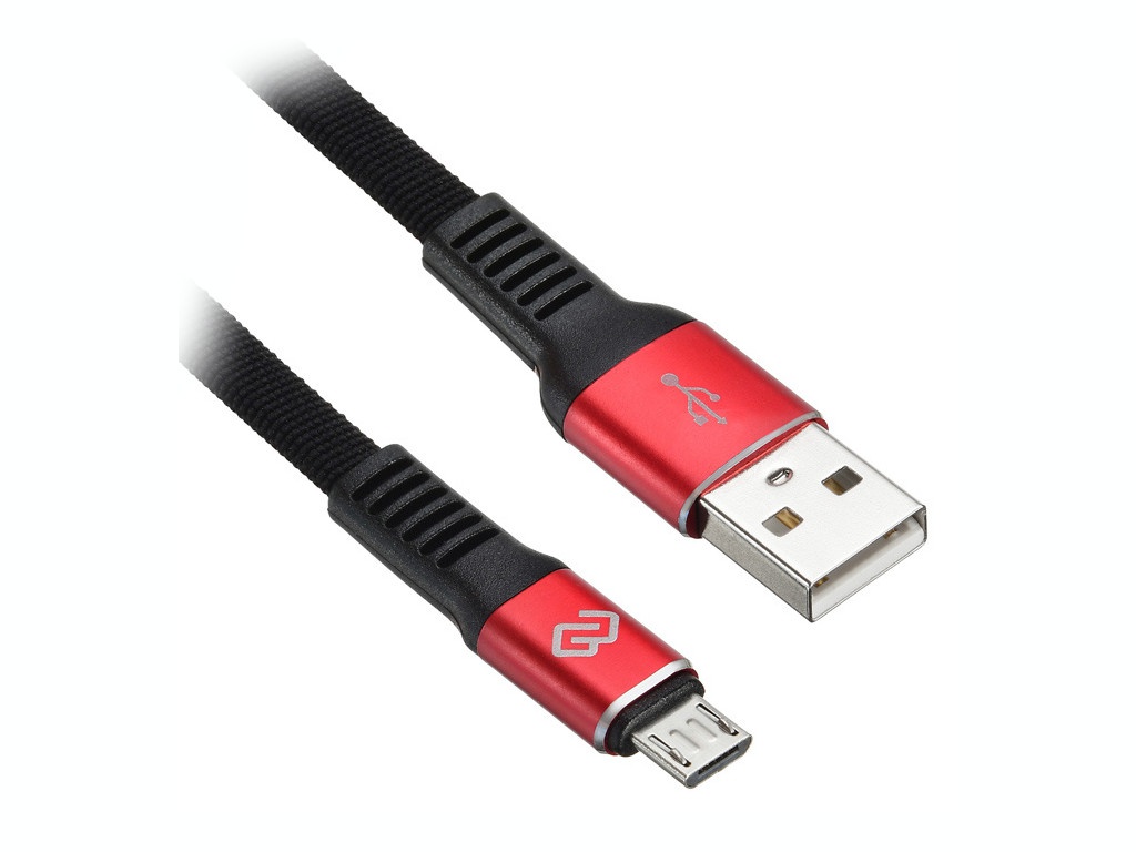 фото Аксессуар digma usb-a - micro usb-b 0.15m black-red 1080385