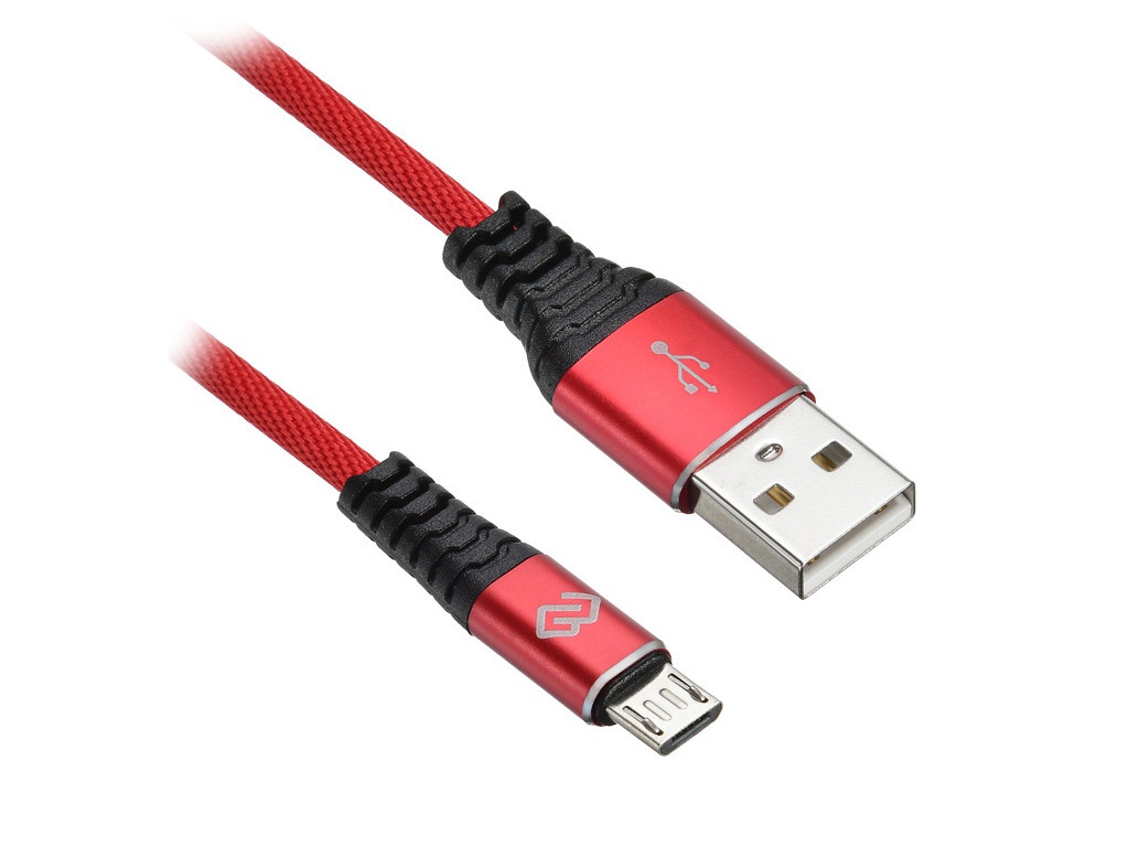 фото Аксессуар digma usb-a - micro usb-b 1.2m red 1080371