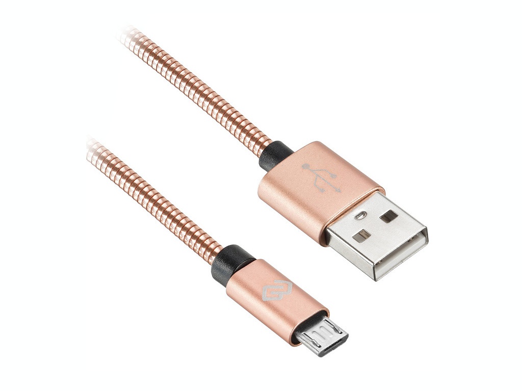 фото Аксессуар digma usb-a - micro usb-b 1.2m rose gold 1080412