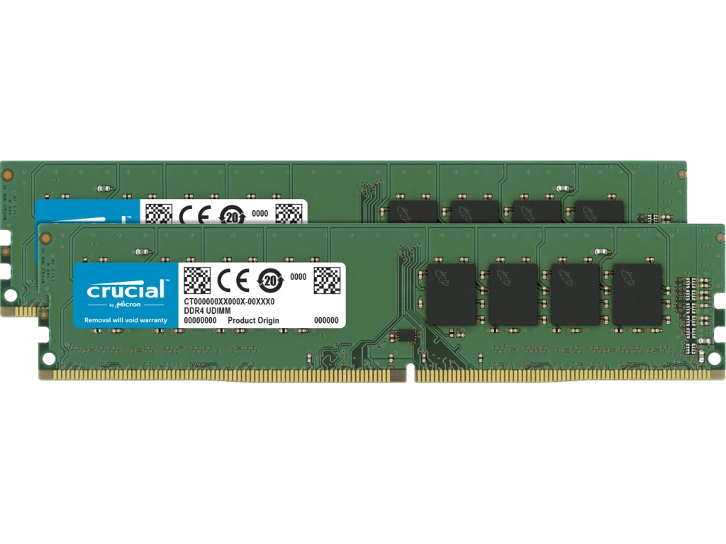 фото Модуль памяти crucial ddr4 dimm 3200mhz pc-25600 cl21 - 8gb kit (2x4gb) ct2k4g4dfs632a