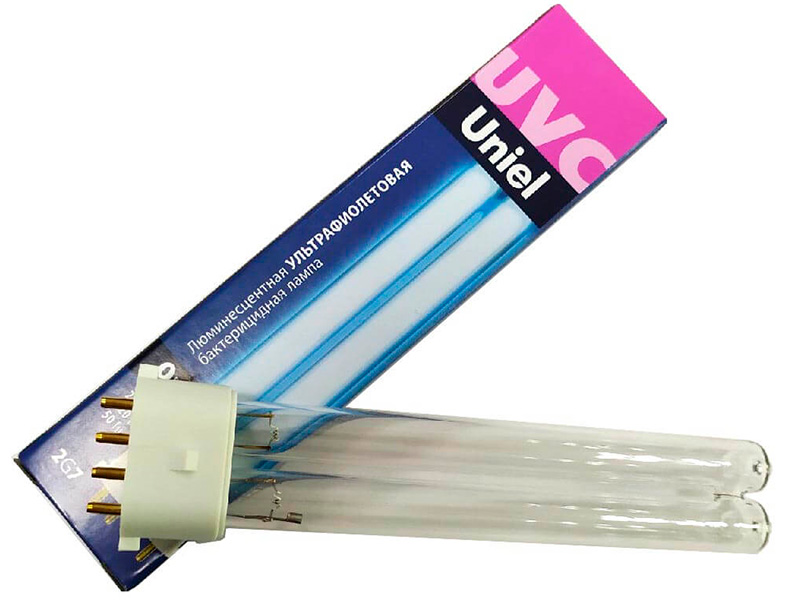 Ультрафиолетовая бактерицидная лампа Uniel ESL-PL-9/UVCB/2G7/CL UL-00004683