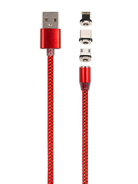 

Аксессуар mObility USB - Type-C/Lightning/MicroUSB Red УТ000021324, УТ000021324