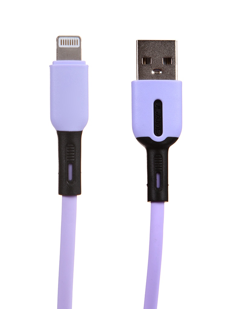 фото Аксессуар usams sj431 usb - lightning с индикатором 1.0m violet ут000021047