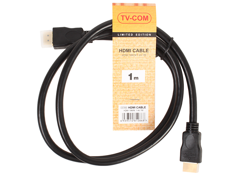 фото Аксессуар tv-com hdmi - hdmi 19m/19m ver1.4 1m cg150s-1m