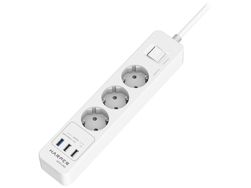 фото Сетевой фильтр harper 3 sockets 3xusb pd3.0 uch-340