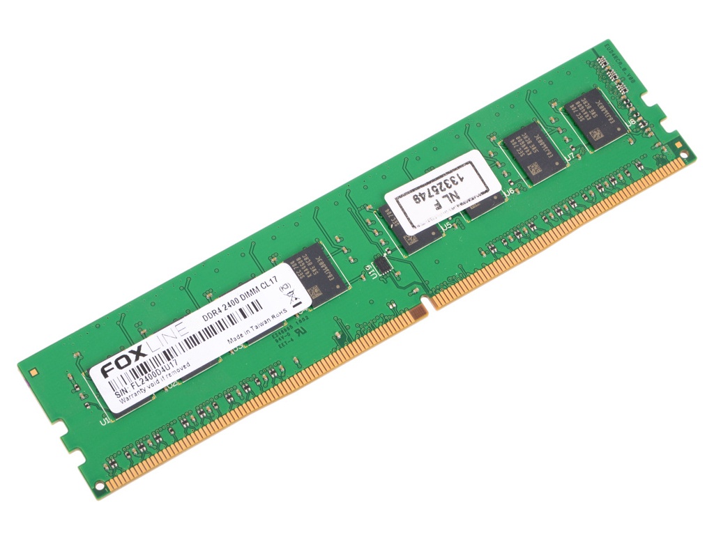 фото Модуль памяти foxline ddr4 dimm 2400mhz pc-19200 cl17 - 4gb fl2400d4u17-4g