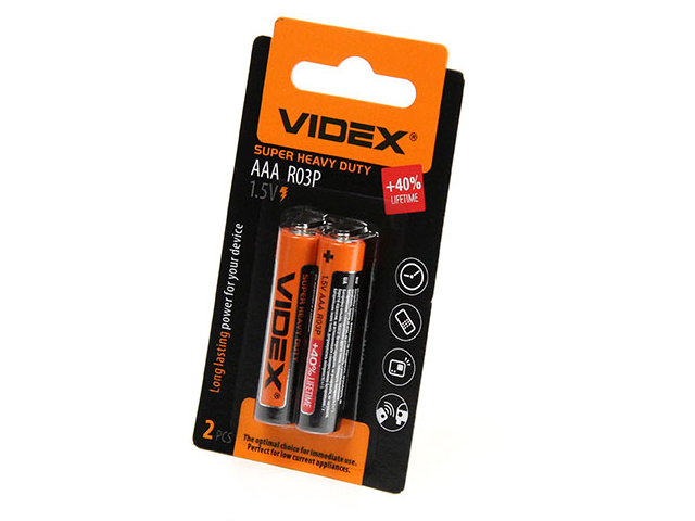 

Батарейка AAA - Videx R3 Small Blister VID-R3-2SmB (2 штуки), VID-R3-2SmB