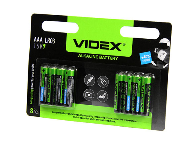 

Батарейка AAA - Videx LR3 VID-LR3-8BC (8 штук), VID-LR3-8BC