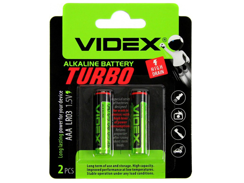 фото Батарейка aaa - videx lr3 turbo vid-lr3t-2bc (2 штуки)