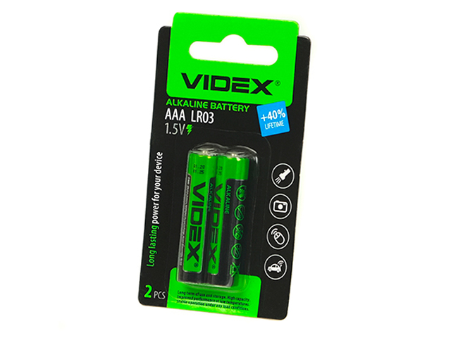 цена Батарейка AAA - Videx LR3 VID-LR3-2SmB (2 штуки)