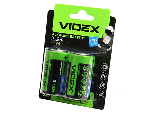 Фото - Батарейка D - Videx LR20 VID-LR20-2BC (2 штуки) батарейка aaa videx lr3 vid lr3 2smb 2 штуки