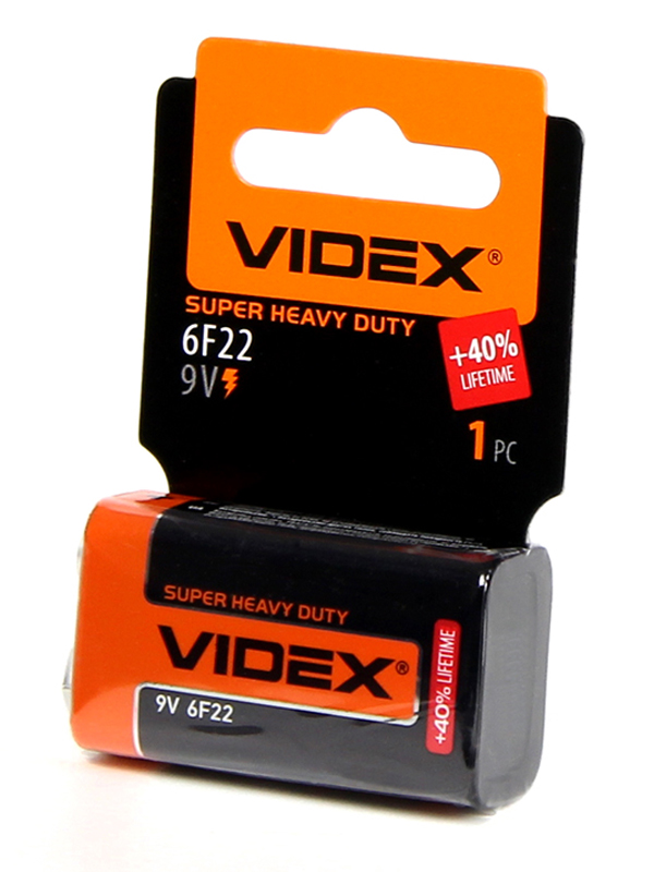 Фото - Батарейка КРОНА - Videx 6F22 9V VID-6F22-1SC (1 штука) батарейка aaa videx lr3 vid lr3 2smb 2 штуки