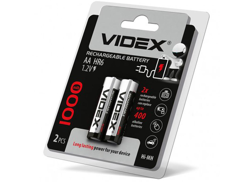 Аккумулятор AA - Videx HR6 1000mAh 2BL VID-HR6-1000 (2 штуки)
