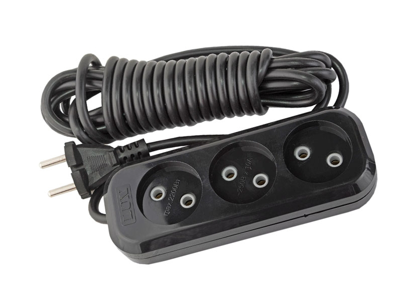 

Удлинитель Lux У3-О-02 3 Sockets 2m Black, У3-О-02