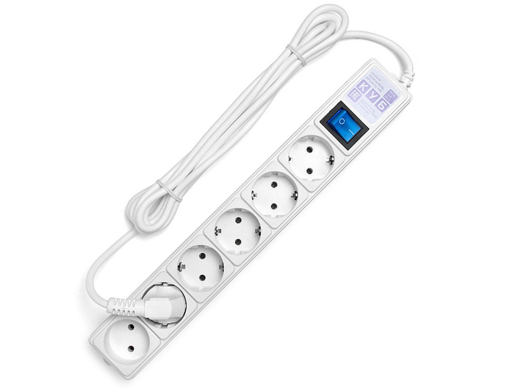 фото Сетевой фильтр power cube 5+1 sockets 3.0m white spg(5+1)-16b-3m