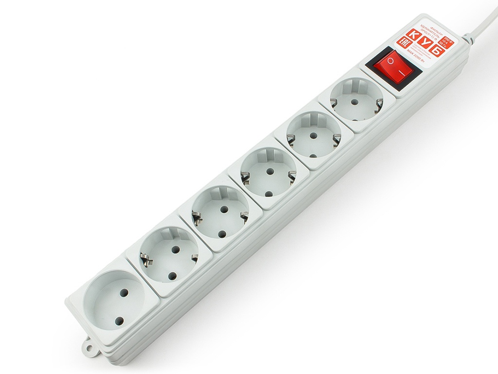 фото Сетевой фильтр power cube 5+1 sockets 5.0m grey spg(5+1)-b-15