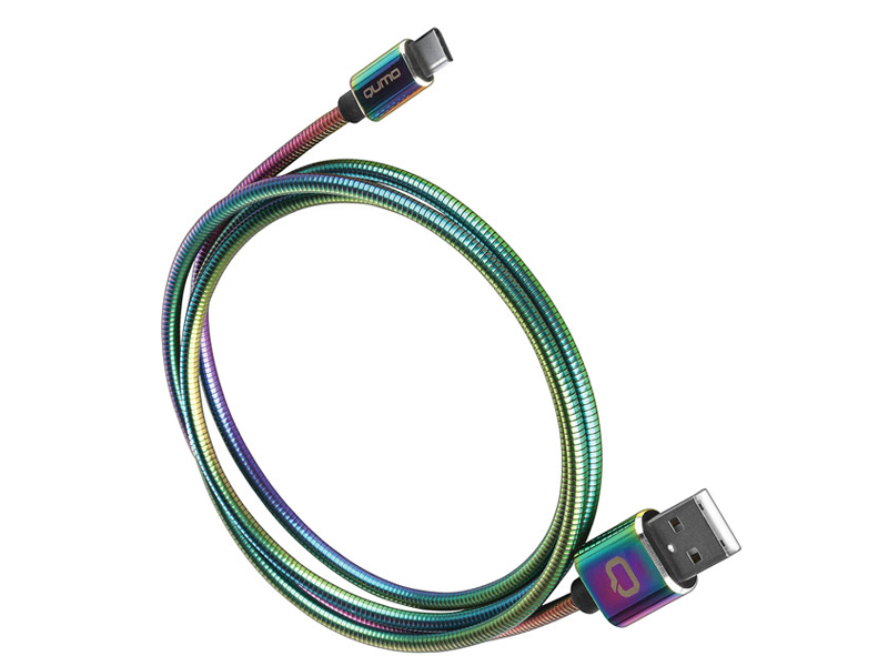 фото Аксессуар qumo usb 2.0 - type-c 1m rainbow 24266