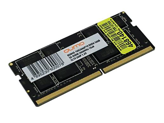 фото Модуль памяти qumo ddr4 so-dimm 2666mhz pc-21300 cl19 - 16gb qum4s-16g2666p19