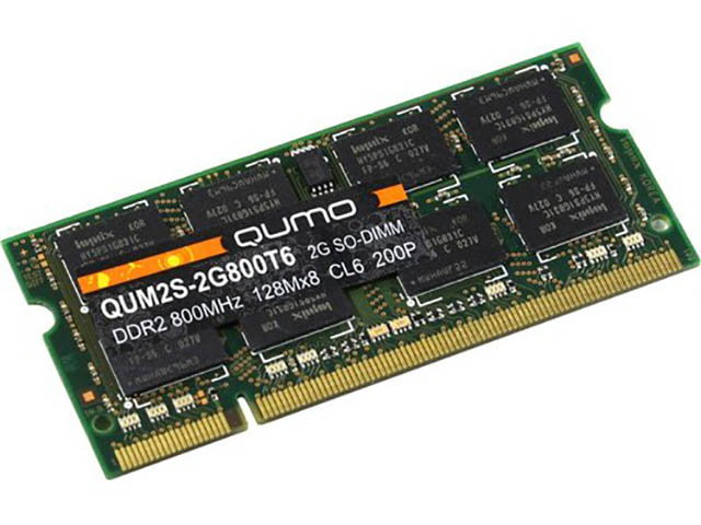 Zakazat.ru: Модуль памяти Qumo DDR2 SO-DIMM 800MHz PC-6400 CL6 - 2Gb QUM2S-2G800T6