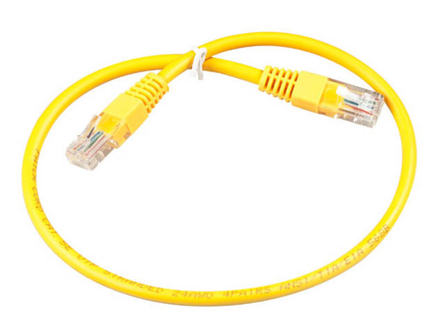 фото Сетевой кабель exegate utp cat.5e 0.5m yellow utp-rj45-rj45-5e-0,5m-yl ex172880rus