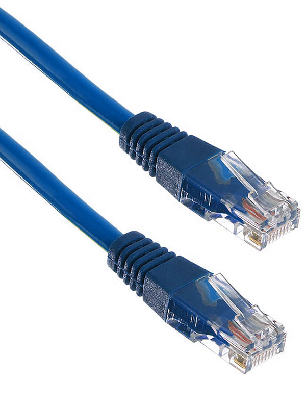 Сетевой кабель ExeGate UTP Cat.5e 0.5m Blue UTP-RJ45-RJ45-5e-0,5M-BL EX172877RUS кабель rj45 ethernet cat 5e 0 3