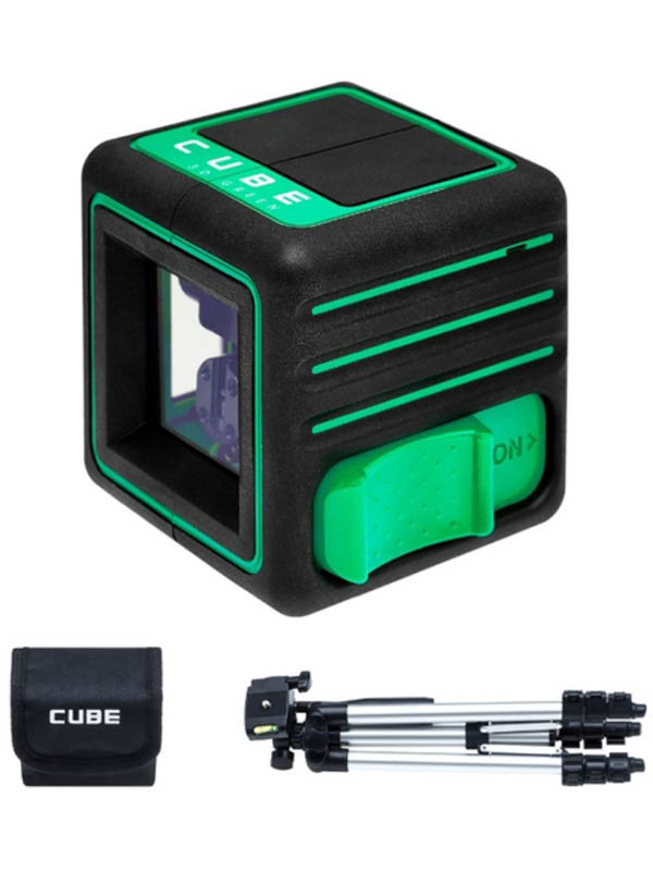Нивелир ADA instruments Cube 3D Green Professional Edition (А00545) со штативом самокат трюковый xaos cube 110 мм green ут 00018551